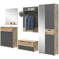Inn.furn Garderoben-Set Eiche grau 280 cm mit Soft-Close "Tomaso"