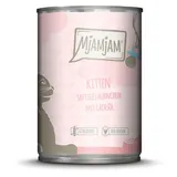 MjAMjAM Sparpaket 24x400g MjAMjAM Kitten saftiges Hühnchen mit Lachsöl Katzenfutter nass