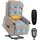 Homcom Fernsehsessel Samt 79 x 111 x 93 cm Hellgrau elektrisch mit Aufstehhilfe/Vibrationsmassage
