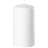 Wenzel Stumpenkerze H 13 cm SAFE CANDLE, Weiß - Paraffinwachs - 7 x 13 cm - selbstlöschend