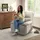 Homcom Relaxsessel Leinenoptik 98 x 101 x 89 cm Hellgrau drehbar mit Liegefunktion