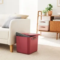 Rotho 2er-Set Aufbewahrungsbox 40l, Kunststoff, rot, 40 39,5 x