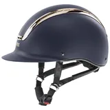 uvex suxxeed Chrome - robuster Reithelm für Damen und Herren - individuelle Größenanpassung - optimale Belüftung - Navy matt-Coral - 54-55 cm