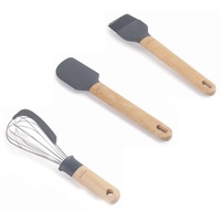 Lacor 68191 - Set mit 3 Unite-Backutensilien, aus Silikon und Holz, BPA-frei