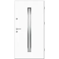 Aluminium-Stahl Nebeneingangstür "SAMIA" Weiß RAL 9016 beidseitig außen öffnend DIN rechts