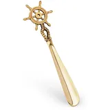Nklaus 26cm Schuhlöffel maritim als Steuerrad aus massivem Messing gold Schuhanzieher 11734 - Einheitsgröße