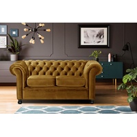 Home Affaire Chesterfield-Sofa »Chesterfield Home 2-Sitzer«, mit edler Knopfheftung und typischen Armlehnen gelb