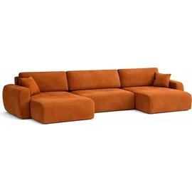 kaiser möbel Ecksofa mit Schlaffunktion und Bettkasten U-Form Ariel U XL, Veloursstoff Salvador, Braun - Braun