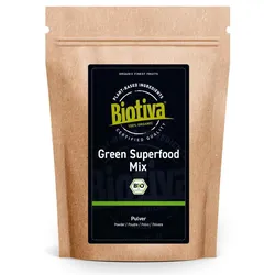 Biotiva Green Superfood Mix Pulver aus 9 Superfoods Bio