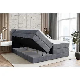 altdecor Boxspringbett VELANTO-BZ KING - 160 x 200 - H3/H4 - Dunkelgrau