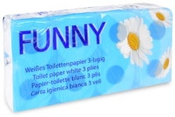 Toilettenpapier, Tissue, 3-lagig, hochweiß, Hochwertiges Klopapier aus 100% Zellstoff, 1 Packung = 8 Rollen à 150 Blatt