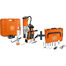 Fein Akku-Universal-Magnet-Kernbohrmaschine bis 35 mm mit Anwenderset, AKBU 35 PMQW AS Construction-Site Set 3/4 in Weldon/HSS NOVA 50