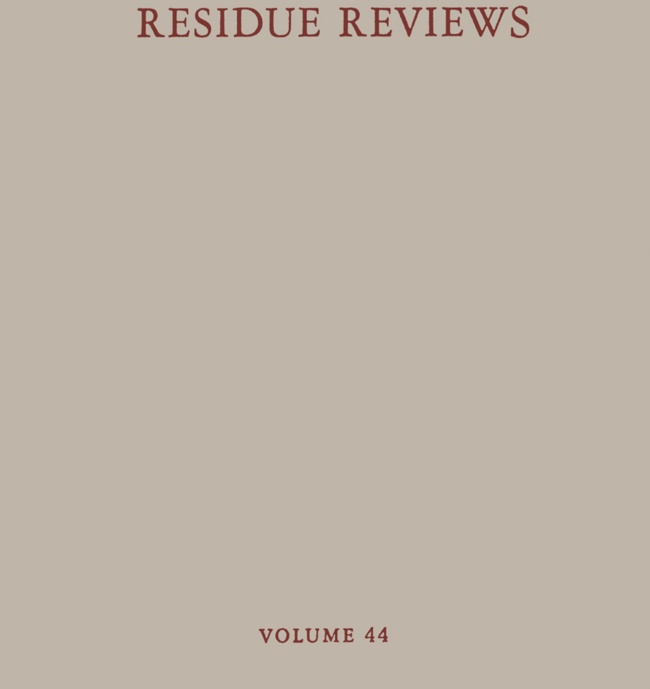 Residue Reviews - Francis A. Gunther  Jane Davies Gunther  Kartoniert (TB)