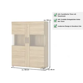Die Möbelfundgrube Vitrine Grandson 102 x 0 x 0 cm Braun