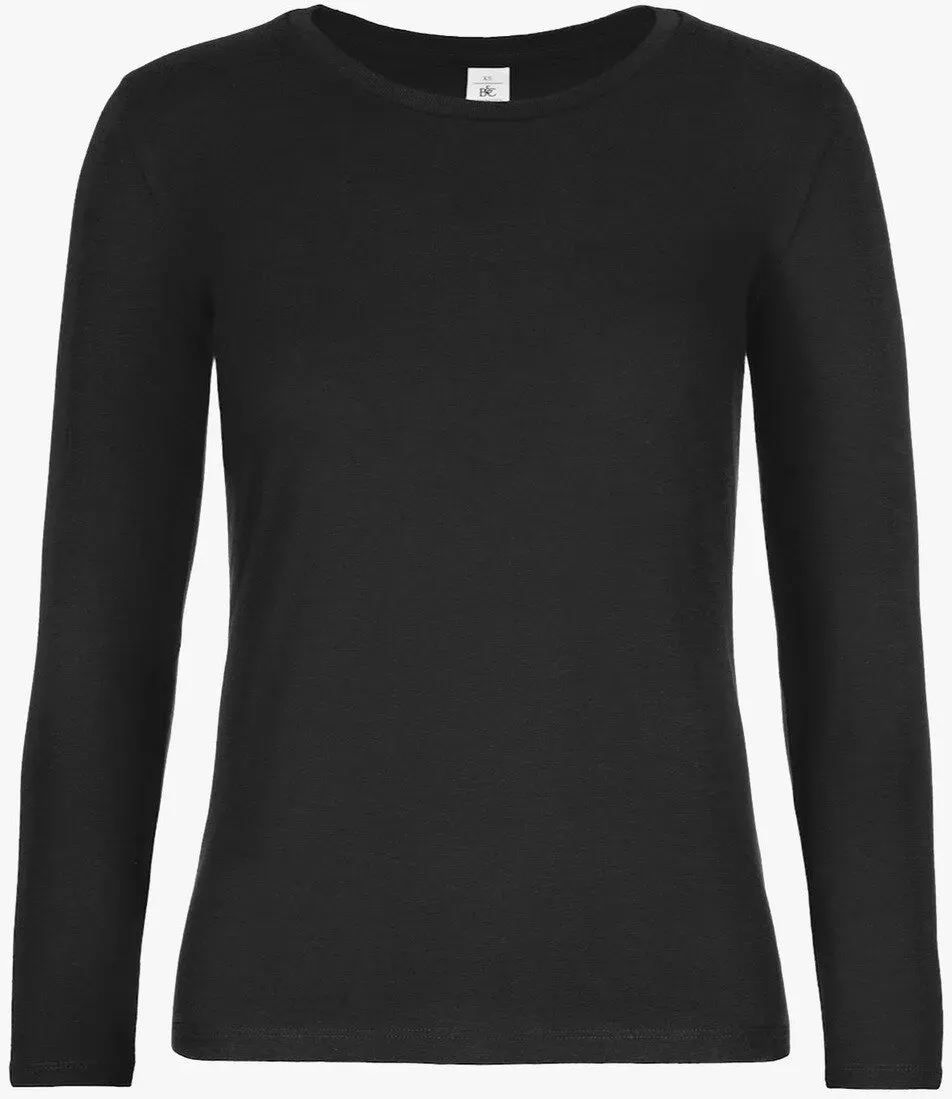 B&C - #E190 LSL Damen Langarmshirt - Black / L