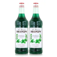 Monin Sirup Pfefferminz 1L - Cocktails Milchshakes Kaffeesirup (2er Pack)