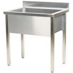 Romux® Tiefer Spültisch aus Edelstahl 1000x700x850 mm Zerlegbar | Industrieller Spültische mit Beinen | Professionelle Spülstation für Gastronomie