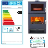 Verso F Kaminofen mit Backfach Holzofen  9kW EEK A+ BImSchV-2 Konform