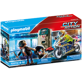 Playmobil City Action Polizei-Motorrad: Verfolgung des Geldräubers 70572
