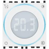 Vimar 02970.B Roll-Thermostat ON/OFF, LED-Hintergrundbeleuchtung, Stromversorgung 100-240 V, 2 Module, kompatibel mit Eikon, Arké, Plana, für Ideenunterstützung, Weiß