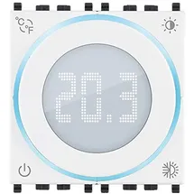 Vimar 02970.B Roll-Thermostat ON/OFF, LED-Hintergrundbeleuchtung, Stromversorgung 100-240 V, 2 Module, kompatibel mit Eikon, Arké, Plana, für Ideenunterstützung, Weiß