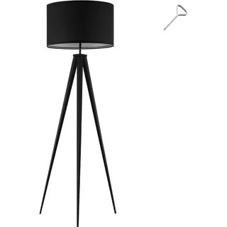 Tectake Stehleuchte, Dreibeingestell aus Stahl, 60 W, Fußschalter, 57 x 57 x 158 cm