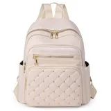 DORRISO Damen Rucksack Mode Schulrucksack Mittel Umhängetaschen Wasserdicht Rucksack Damen Diebstahlsicher Cityrucksack Leichtgewicht Leger Mehrere Taschen Weiß