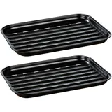 Wenko Grillschale 34,5 x 24,5 x 2,5 cm Edelstahl schwarz