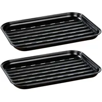 Wenko Grillschale 34,5 x 24,5 x 2,5 cm Edelstahl schwarz