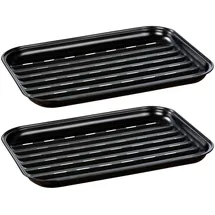 Wenko Grillschale 34,5 x 24,5 x 2,5 cm Edelstahl schwarz