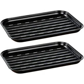 Wenko Grillschale 34,5 x 24,5 x 2,5 cm Edelstahl schwarz