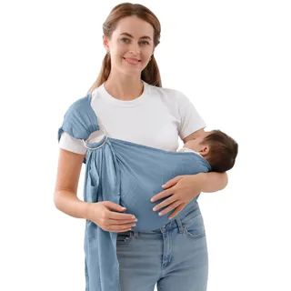 vrbabies Babytragetuch für Neugeborene bis Kleinkinder, verstellbare atmungsaktive Musselin-Doppelring-Sling-Wraps, Sling Holder Carrier Schal, ideales Baby-Geschenk für frischgebackene Eltern