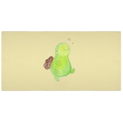 Mr. & Mrs. Panda Handtuch Schildkröte pfeift – Gelb Pastell – Geschenk, Kinder, Depression, Bad, (1-St) gelb 10 cm x 50 cm