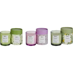 Duftkerzen 3er Set COLORFUL BARREL Sojawachs Frische Note Blumige Note