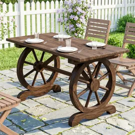 Outsunny Gartentisch 113 x 60 x 65 cm Beige/Braun