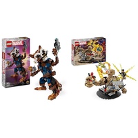 LEGO Marvel Rocket & Baby Groot, baubares Superhelden-Spielzeug & Marvel Spider-Man vs. Sandman: Showdown, Superhelden-Kampf-Spielzeug