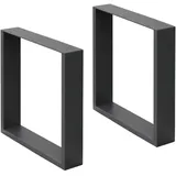 ECD Germany 2x Tischbeine 30x43 cm, Anthrazit, Pulverbeschichteter Stahl, Industriedesign, Vierkantprofilen, Metall Tischkufen Tischuntergestell Tischgestell Möbelfüße Bankkufen Bankgestell Bankbeine