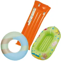 Happy People Wehncke - Kinderbade-Set (Schwimmring, Kinderboot, Luftmatratze) orange