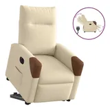 vidaXL Relaxsessel mit Aufstehhilfe Elektrisch Creme Stoff