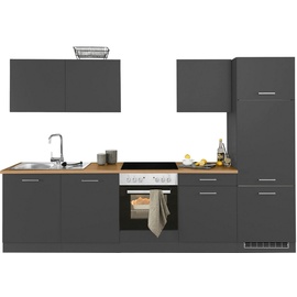 Held MÖBEL Küchenzeile »Kehl«, ohne E-Geräte, Breite 300 cm für Kühlschrank und Geschirrspüler, grau