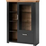 set one by Musterring Highboard York Dekor Graphit / Eiche