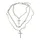 URBAN CLASSICS Layering Cross Necklace, silver, one size,