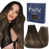 Fshine Echthaar Genius Tressen zum Einnähen Human Hair Haarverlängerung Echthaar 50g 40cm Ombre Tressen Echthaar Remy Echthaar Extensions Elegance Hair in der Farbe 2 8 2