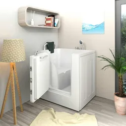 AcquaVapore Senioren Sitzbadewanne Sitzwanne Badewanne mit Tür S02-A 78x100 cm