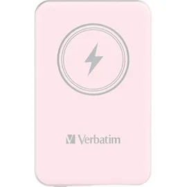 Verbatim Charge ́n ́Go Magnetic Power Bank 5000 mAh, Wireless Charger 15 W, 20 W PD per USB-C, Powerbank klein und magnetisch für iPhone 17/16/15/14/13 Pro, Samsung Galaxy S25 / S25 Plus, iPad, rosa