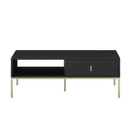 Möbel Kraft Beistelltisch Schwarz/Gold 68 x 39,9 cm