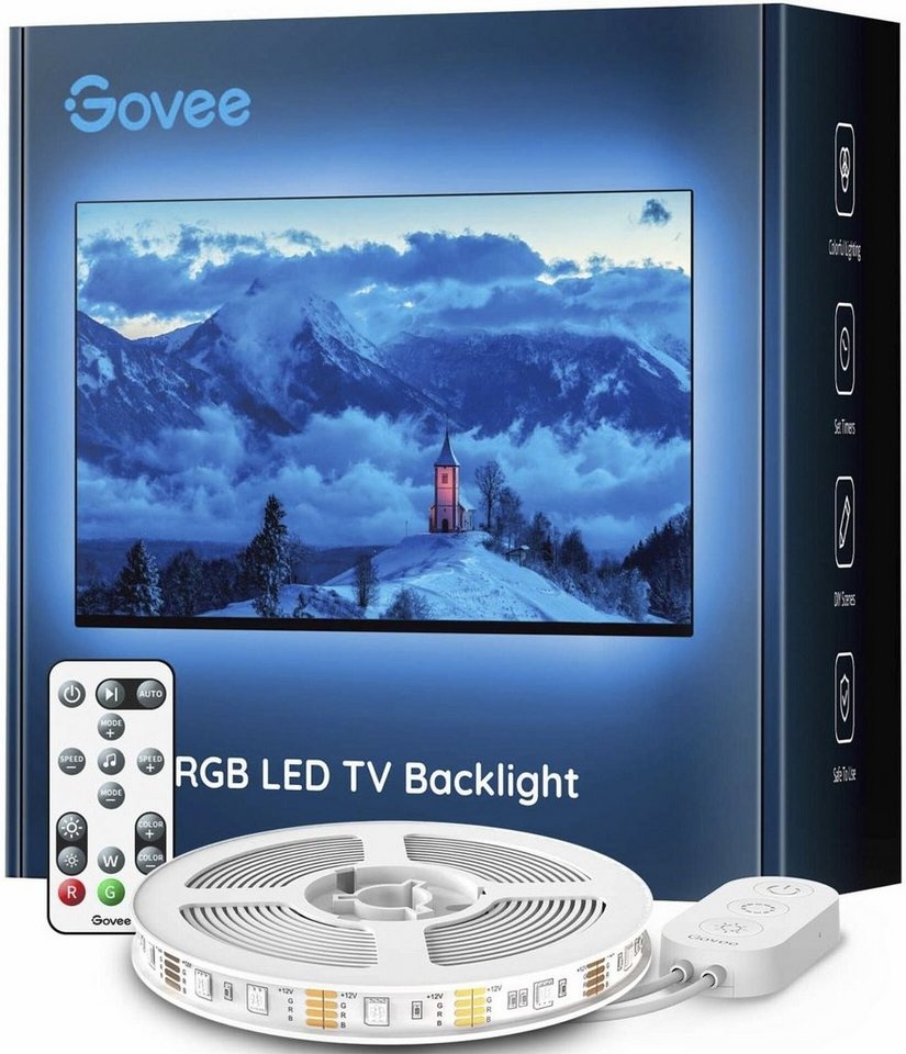 Govee LED Stripe RGB Bluetooth LED TV-Hintergrundbeleuchtung für 46”- 60” TVs weiß