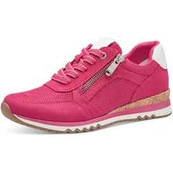Keilsneaker MARCO TOZZI, Damen, Gr. 38, pink, Textil, Lederimitat, Veloursleder, sportlich, Schuhe, Freizeitschuh, Halbschuh, Schnürschuh in veganer Verarbeitung