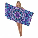 CAIRF Microfaser Handtücher Mandala Strandtuch,Sommer Strandtücher ,Schnelltrocknendes Strandlaken,Bunt Badetuch,Reisehandtuch,Schwimmhandtücher,Hawaii Strandtuch
