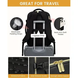 luxuskollektion Handgepäck Rucksack 50L Damen Wasserdicht Schwarz